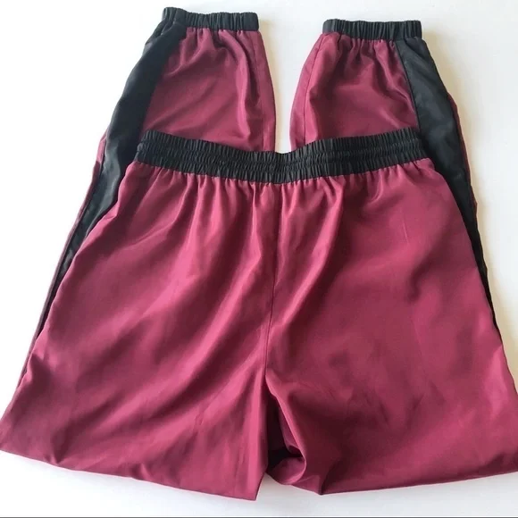 LPA Womens Black Burgundy Gino Track Jogger Lightweight Windbreaker Pant Size S - Picture 4 of 8